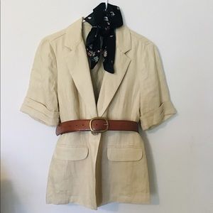 Natural Linen “Authoress” Blazer Jacket/Vintage